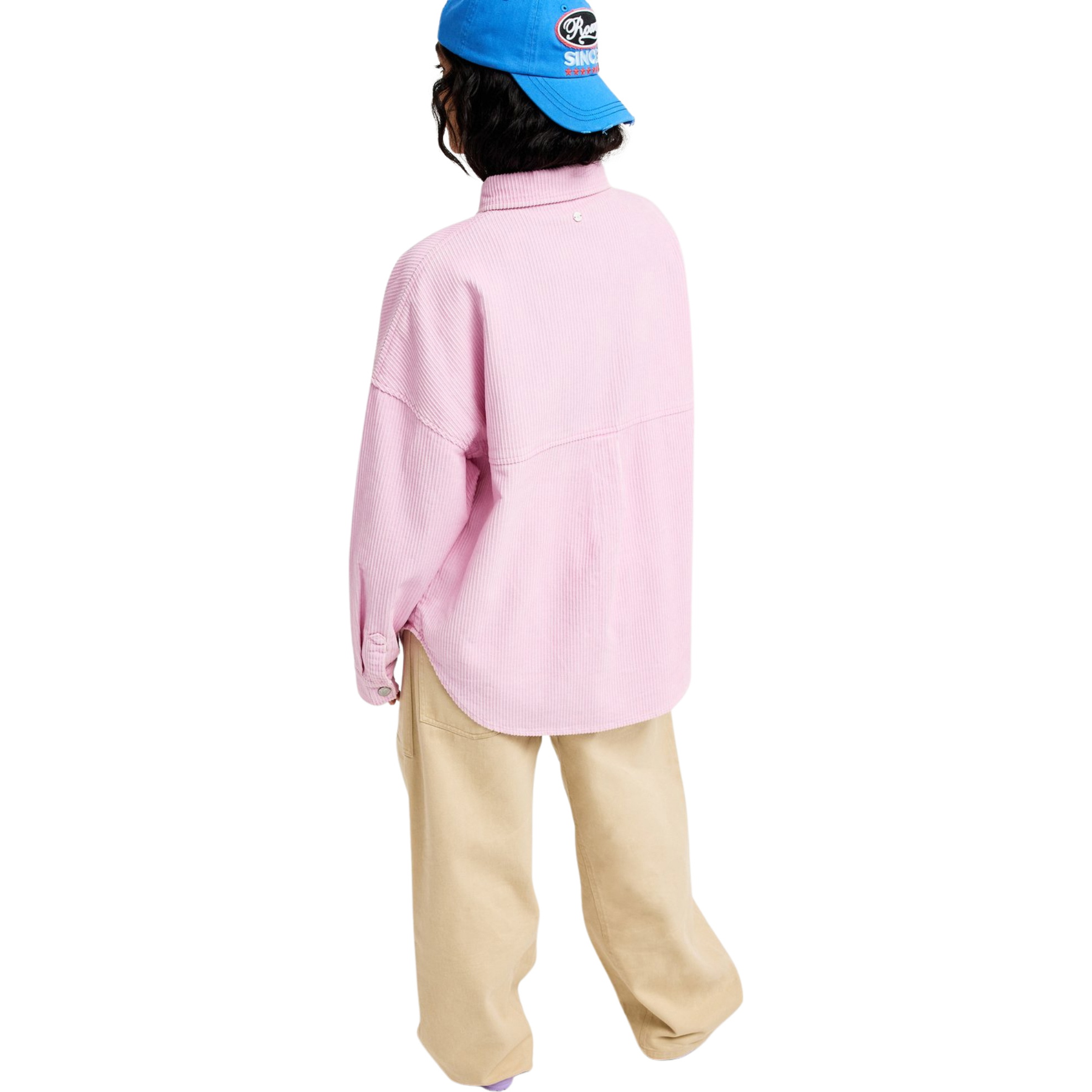 2026 Roxy Womens Kick Back Washed Cord Overshirt ERJWT03697 - Pink Lavender